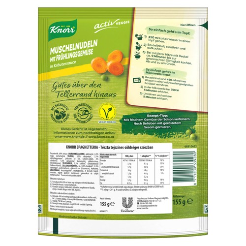 Knoss Veggi Muschelnudeln Frühlingsgemüse 155g
