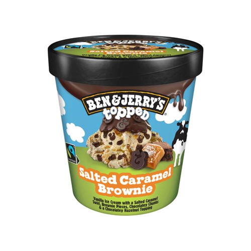Ben & Jerrys Topped Salted Caramel Brownie Eis Becher 0.465l