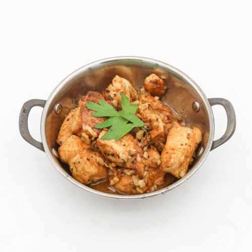 Pollo al ajillo en vino