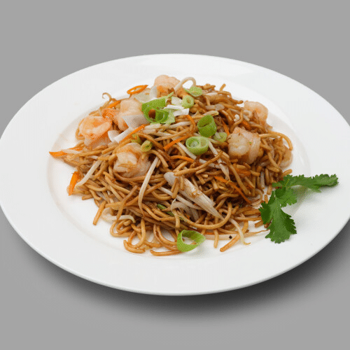 Gebratene Nudeln mit Garnelen