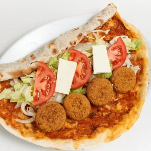 Lahmacun mit Falafel