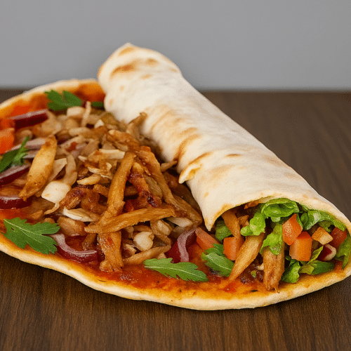 Lahmacun mit Kalb-Drehspießfleisch