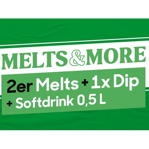 Melts & More - 2er Melts Vegan + 1 x Dip + Softdrink 0,5 l