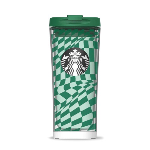 Tumbler Plastic Grid Green