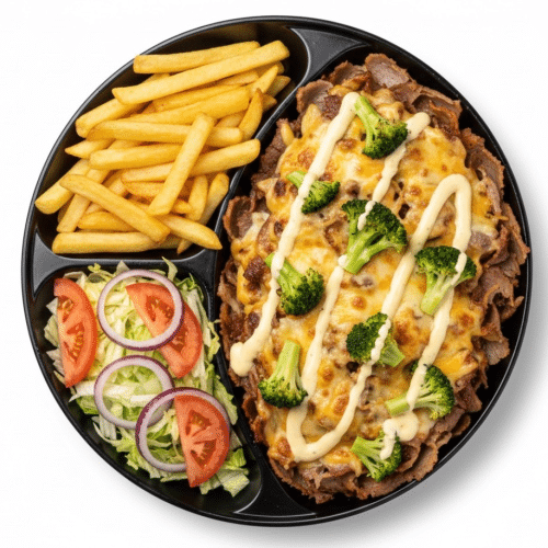 Döner mit Broccoli und Sauce Bernaise