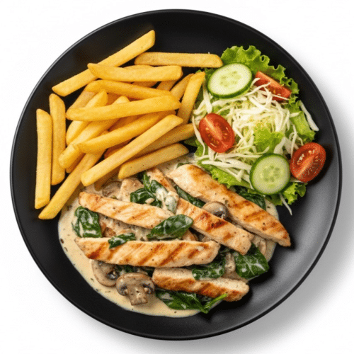 Putenpfanne in Sahnesauce