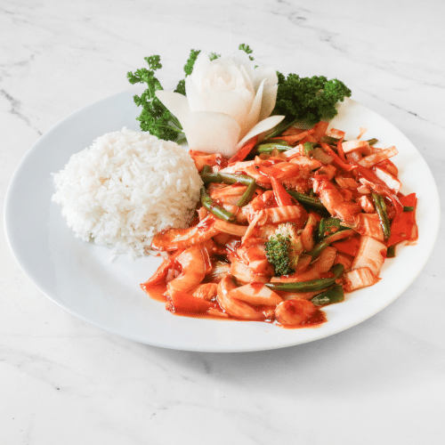 Szechuan-Art mit Hühnerfleisch