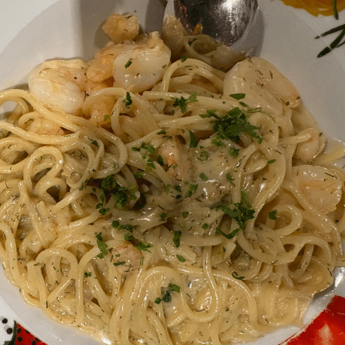 Spaghetti agli e Scampi-Pfanne