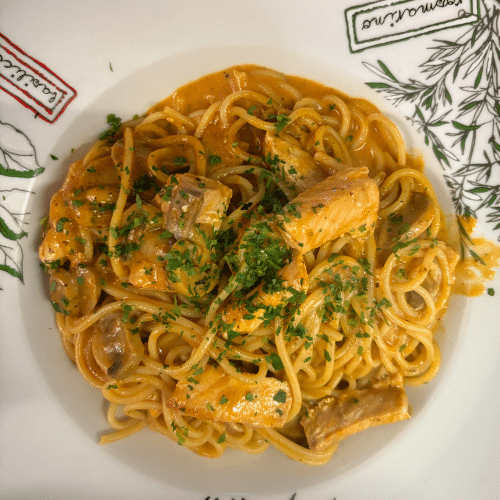 Spaghetti con Salmone