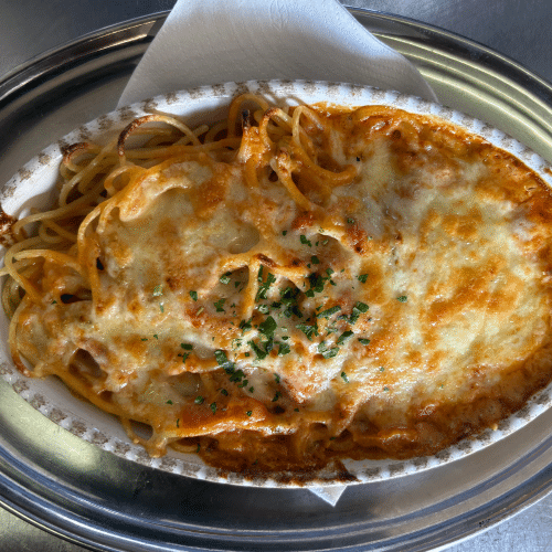 Spaghetti Metaxa mit Pilz order ohne Pilz