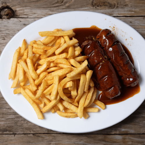 Currywurst Pommes frites
