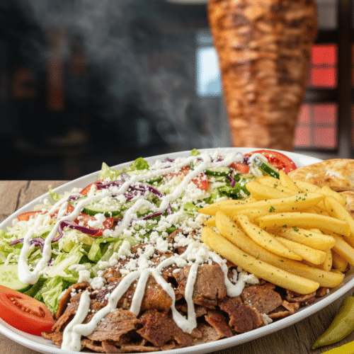 Döner Teller mit Pommes frites