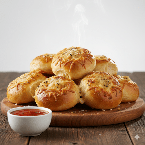 Gefüllte Pizzabrötchen mit Salami