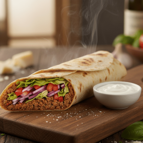 Lahmacun mit Grillkäse