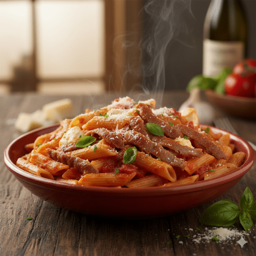 Penne Rigatoni mit Dönerfleisch
