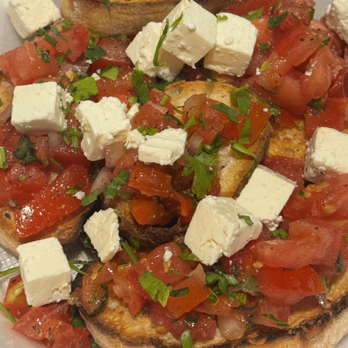 4 st bruschetta Fetakäse