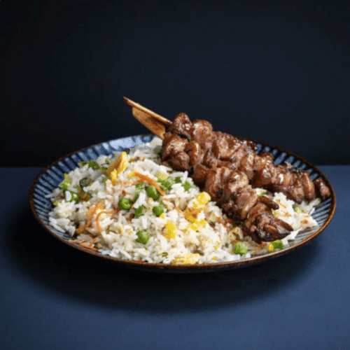 Bowl-Gebratene Reis mit Yakitori