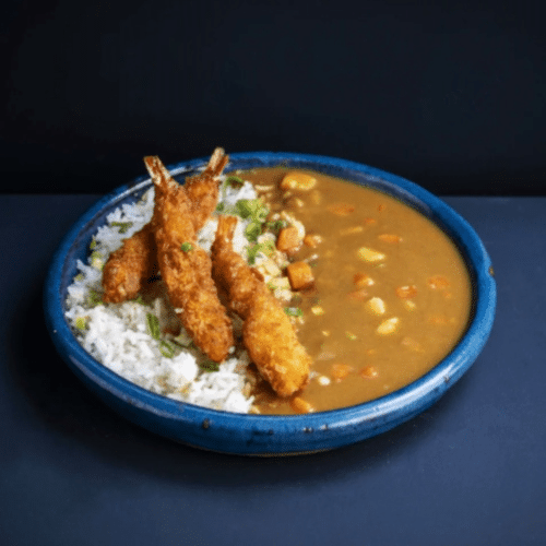 Bowls-curry Rice with Tempura prawns