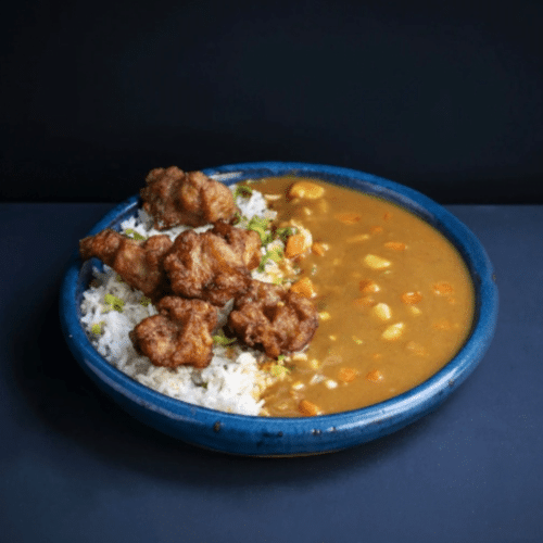 Japanese curry Rice with karaage chicken