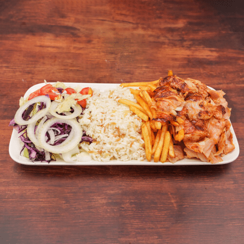 Dönerteller XXL Pommes und Reis
