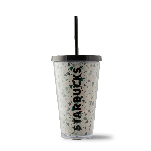 Cold Cup Plastic Terrazzo Black