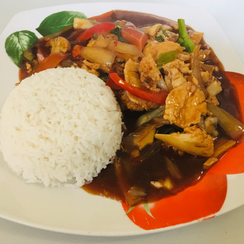 Hühnerfleisch Szechuan Art (scharf)