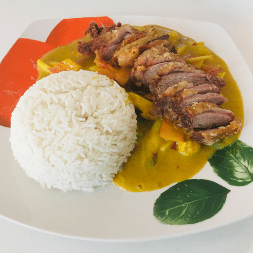 Knusprige Curry-Ente (scharf)