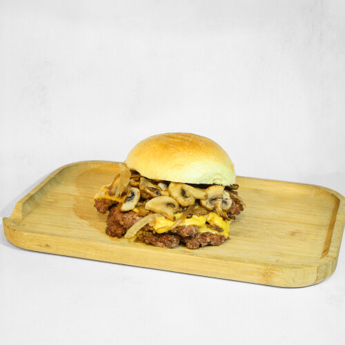 Cheesy Mushroom Smash Burger