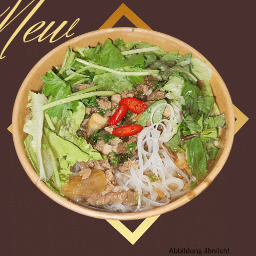 Hủ tiếu thịt gà tapiokanudelsuppe m. Hühnerfleisch