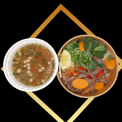 Tapiokanudelsuppe m. Rindfleisch (Hủ tiếu thịt bò)
