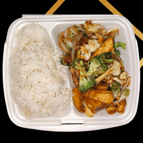 V-35 Gebratener Tofu in Knoblauchsauce
