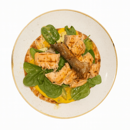 Pita Lachsfilet mit gegrilltem Gemüse
