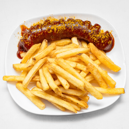 Currywurst mit Pommes frites