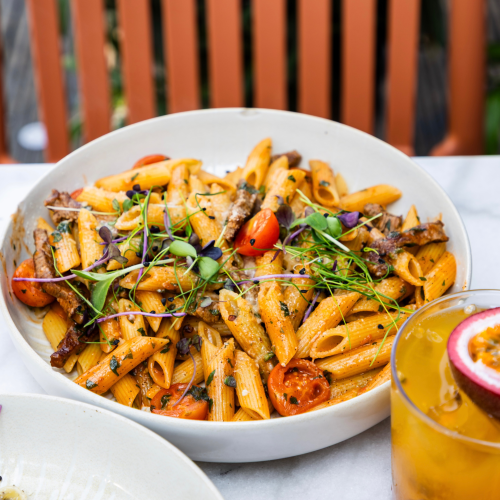 Penne Ohana mit Rinderfiletspitzen