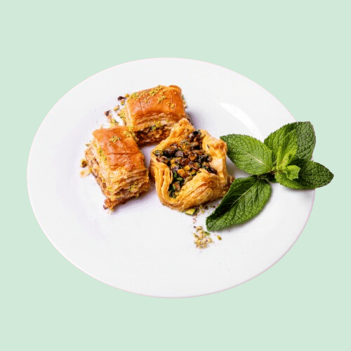 Baklawa (3 Stück) mit Mandeln und Pistazien