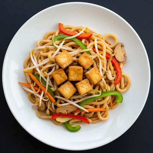 13c-Udon Nudeln mit Tofu