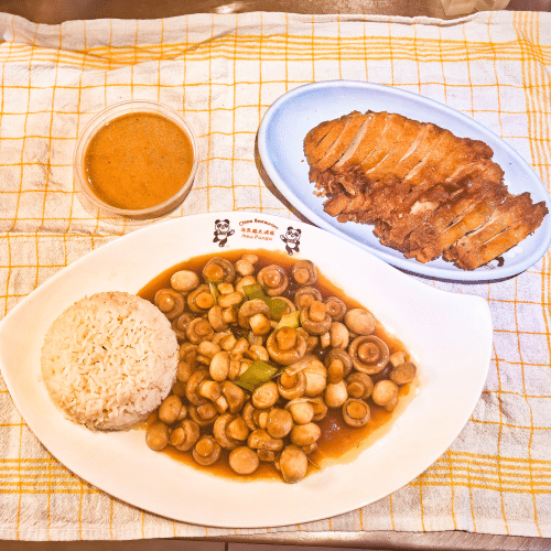 Ente mit gebratenen Champignons