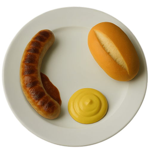 Bratwurst mit Brot