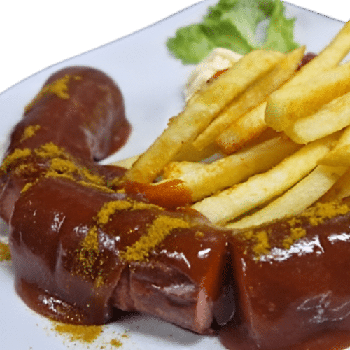 Currywurst mit Pommes