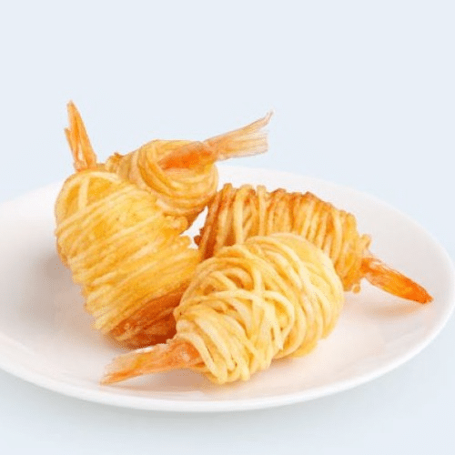 Garnelen im Kartoffelnetz (4 Stück)