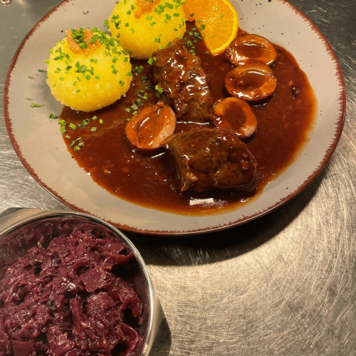 Rinderbäckchen in Portweinsauce
