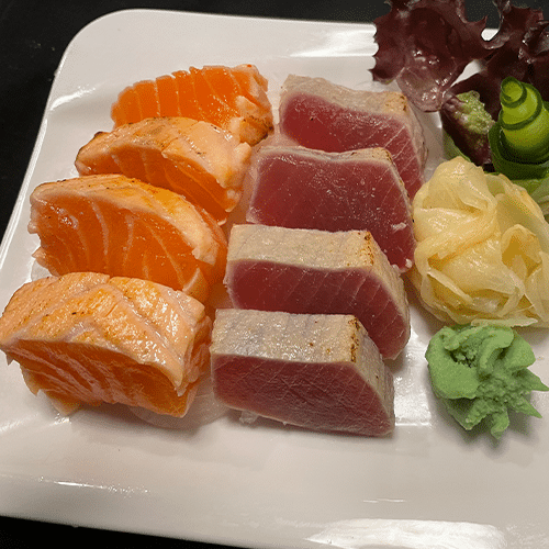 Gegrillter Lachs & Thunfisch Sashimi