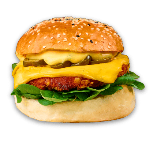 Crispy-Chicken Chili-Cheese Burger