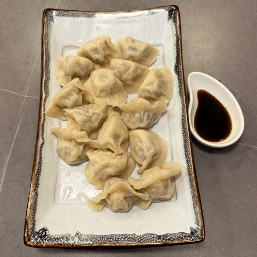 Jiaozi Hähnchen-Shittake-Pilz-Dumplings