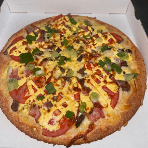 Pizza Steak und Bacon