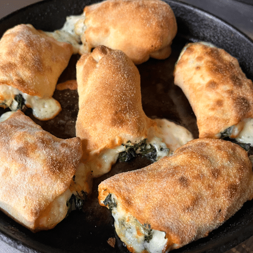 Pizzabrötchen Spinat-Knoblauch