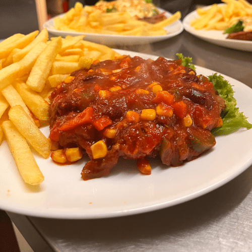 Schnitzel a la Mexico (scharf)