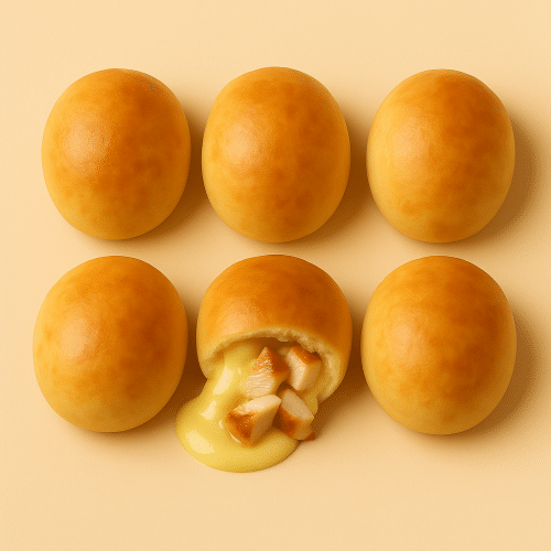 Pizzabrötchen Gouda und Hähnchenbruststreifen (6 Stück)