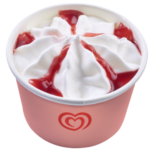 Eis Becher Vanilla himbeer Langnese 120ml
