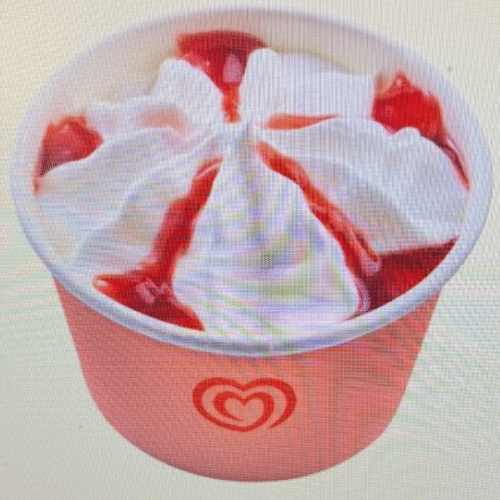 Eis Becher Vanilla himbeer Langnese 120ml